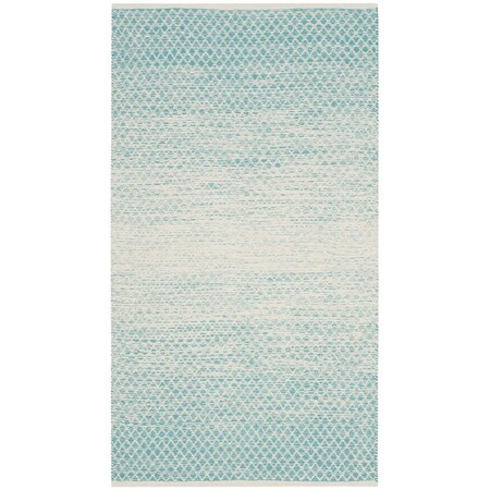 Safavieh Montauk Rectangle Hand Woven Rug, Turquoise and Ivory - 4 x 6 ft. MTK601E-4